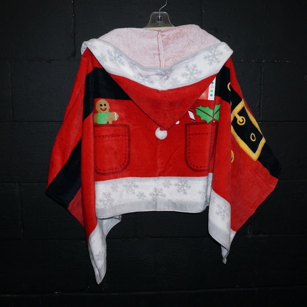 Christmas Hooded Towel OSFM cotton velor santa hat